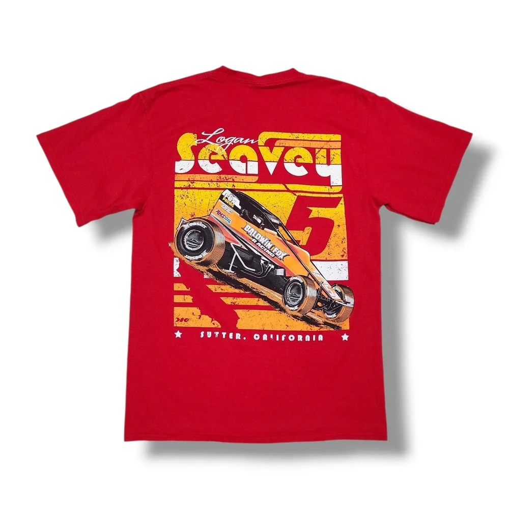 Logan Seavey 5 Sutter, California Sprint‎ Car Sports Racing Red T-Shirt Men's S